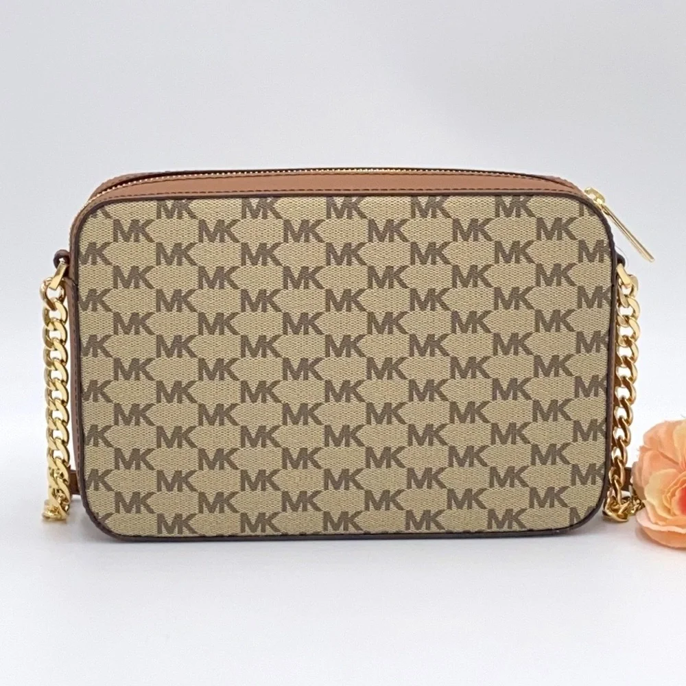 MICHAEL KORS LARGE EW CROSSBODY NAT/ LUGGAGE - Picture 3 of 16